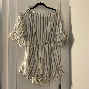 Strapless ruffle romper